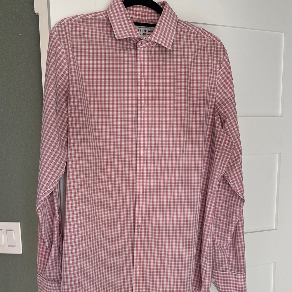 Mizzen+Main Pink Gingham Button Down Shirt